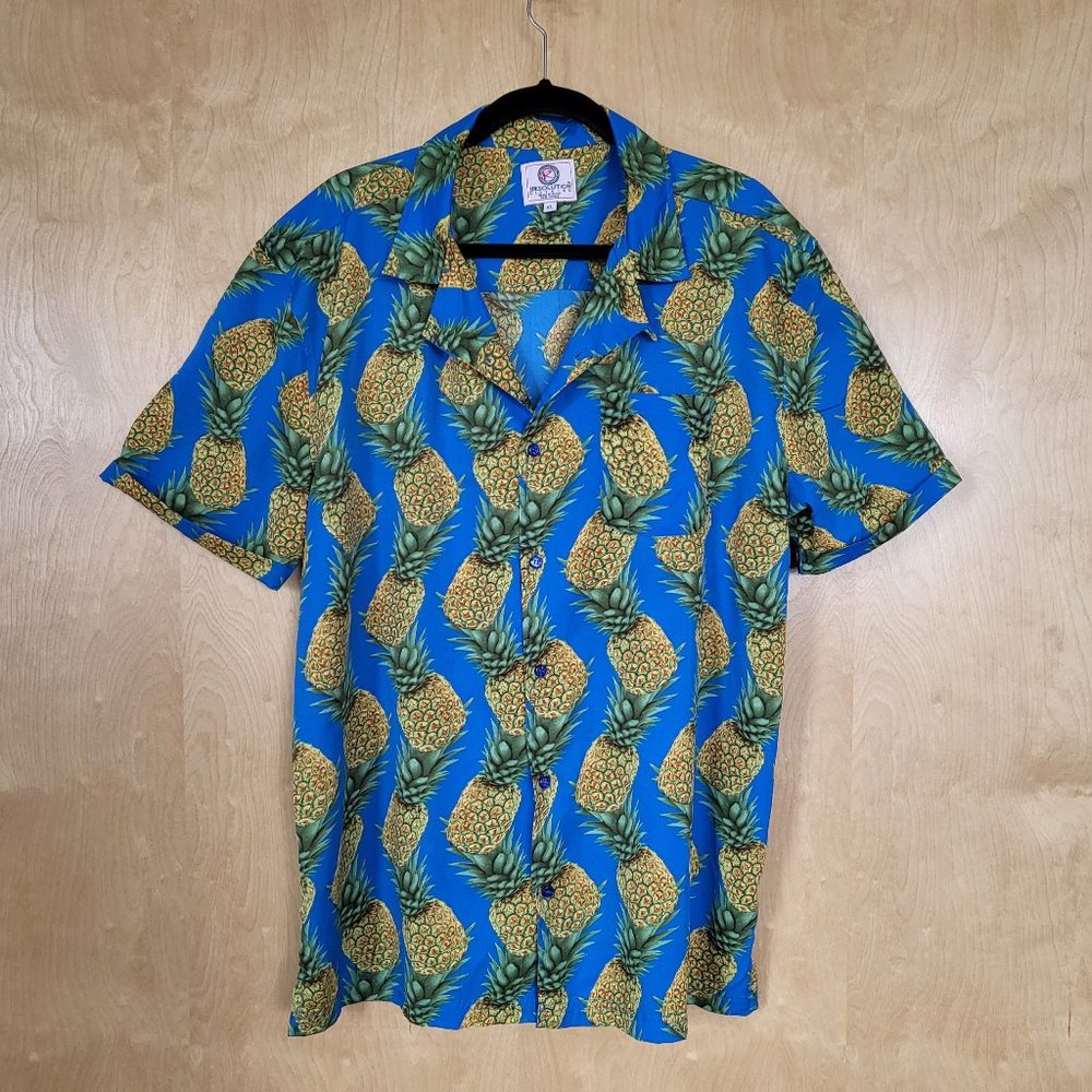 Pineapple Print Hawaiian Shirt Size X-Large